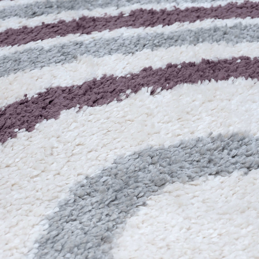 Moodi Shaggy Grey/Purple Smokeberry Rug - Joe’s Haven