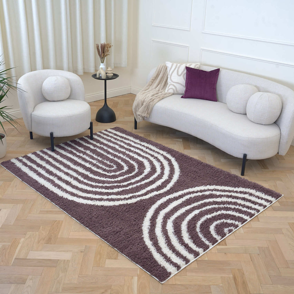 Moodi Shaggy Purple Velvetine Rug - Joe’s Haven