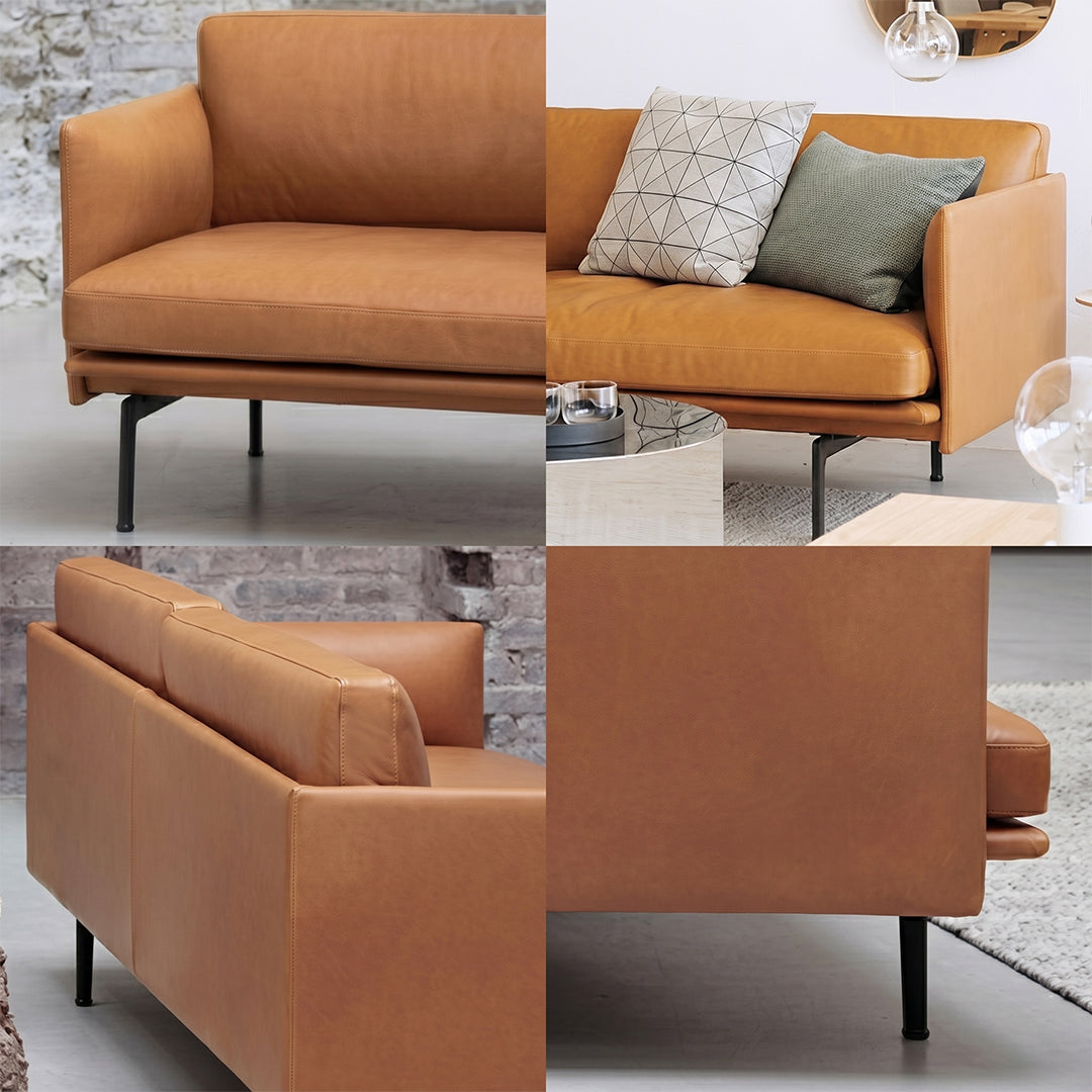 Muuto Outline Style Armchair, 2 Seater, Leather
