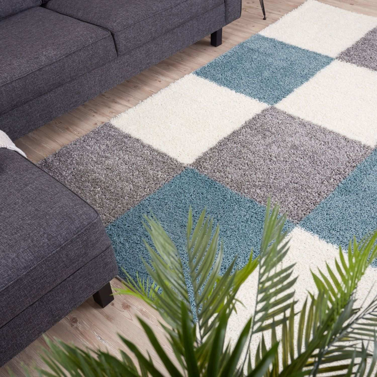 Myshaggy Geometric Duck Egg Blue Rug - Joe’s Haven