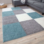 Myshaggy Geometric Duck Egg Blue Rug - Joe’s Haven