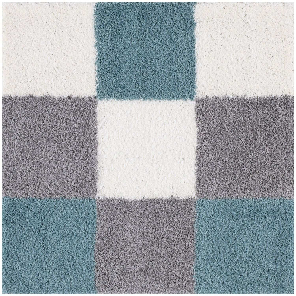 Myshaggy Geometric Duck Egg Blue Rug