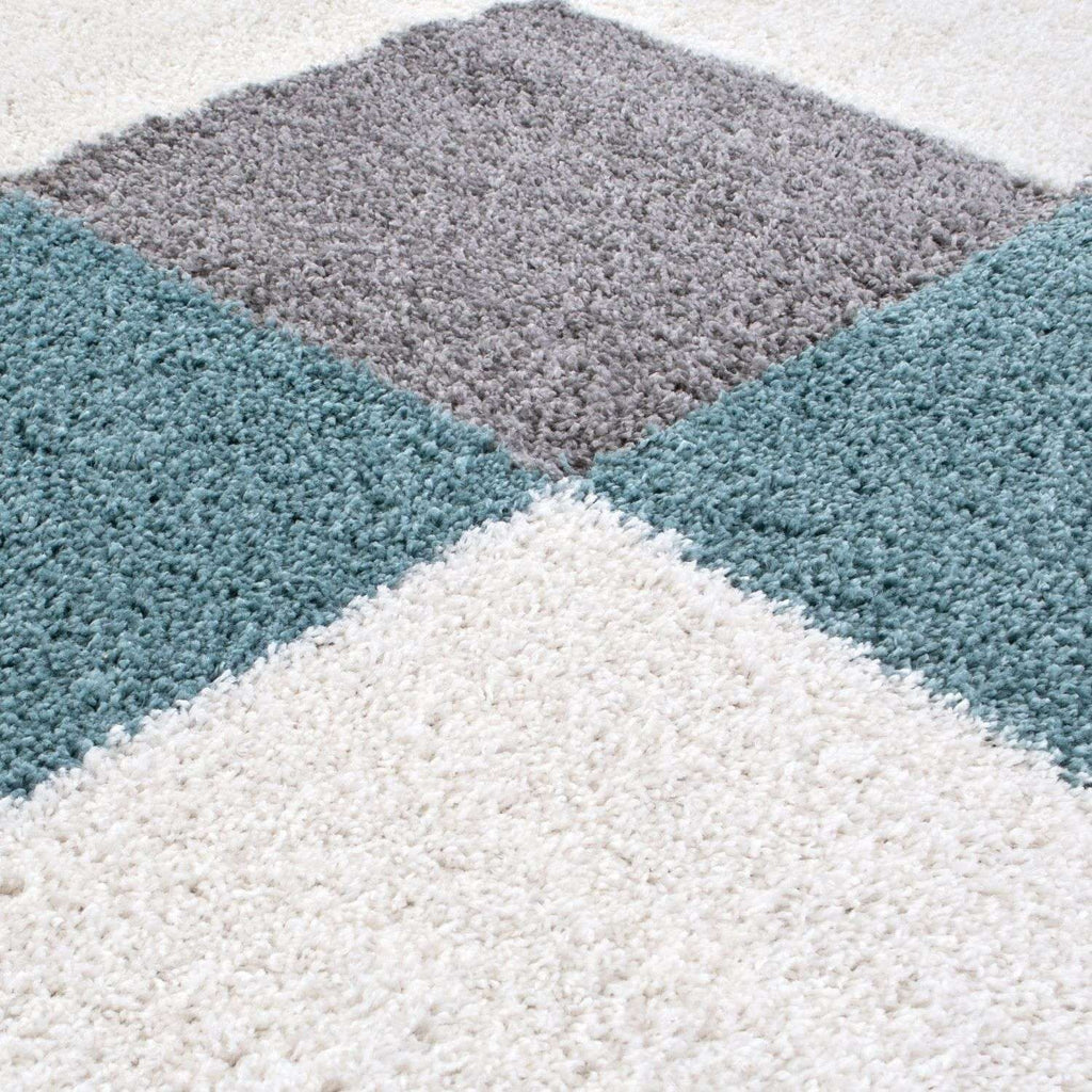 Myshaggy Geometric Duck Egg Blue Rug - Joe’s Haven
