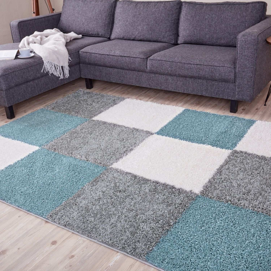 Myshaggy Geometric Duck Egg Blue Rug - Joe’s Haven