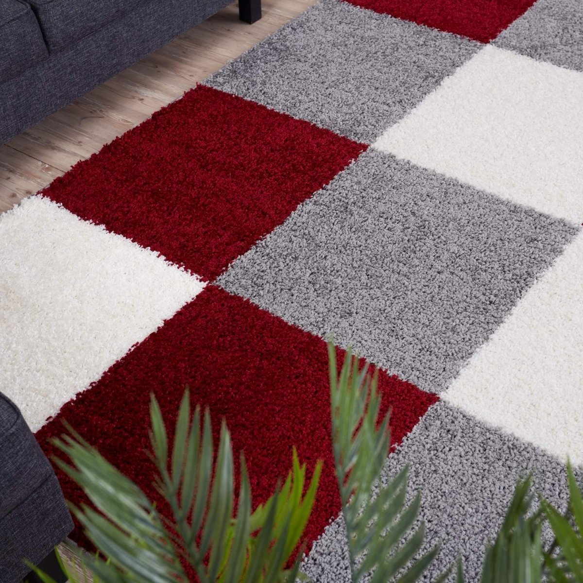 Myshaggy Geometric Red Rug - Joe’s Haven