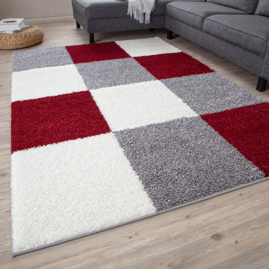 Myshaggy Geometric Red Rug - Joe’s Haven
