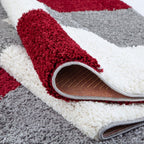 Myshaggy Geometric Red Rug - Joe’s Haven