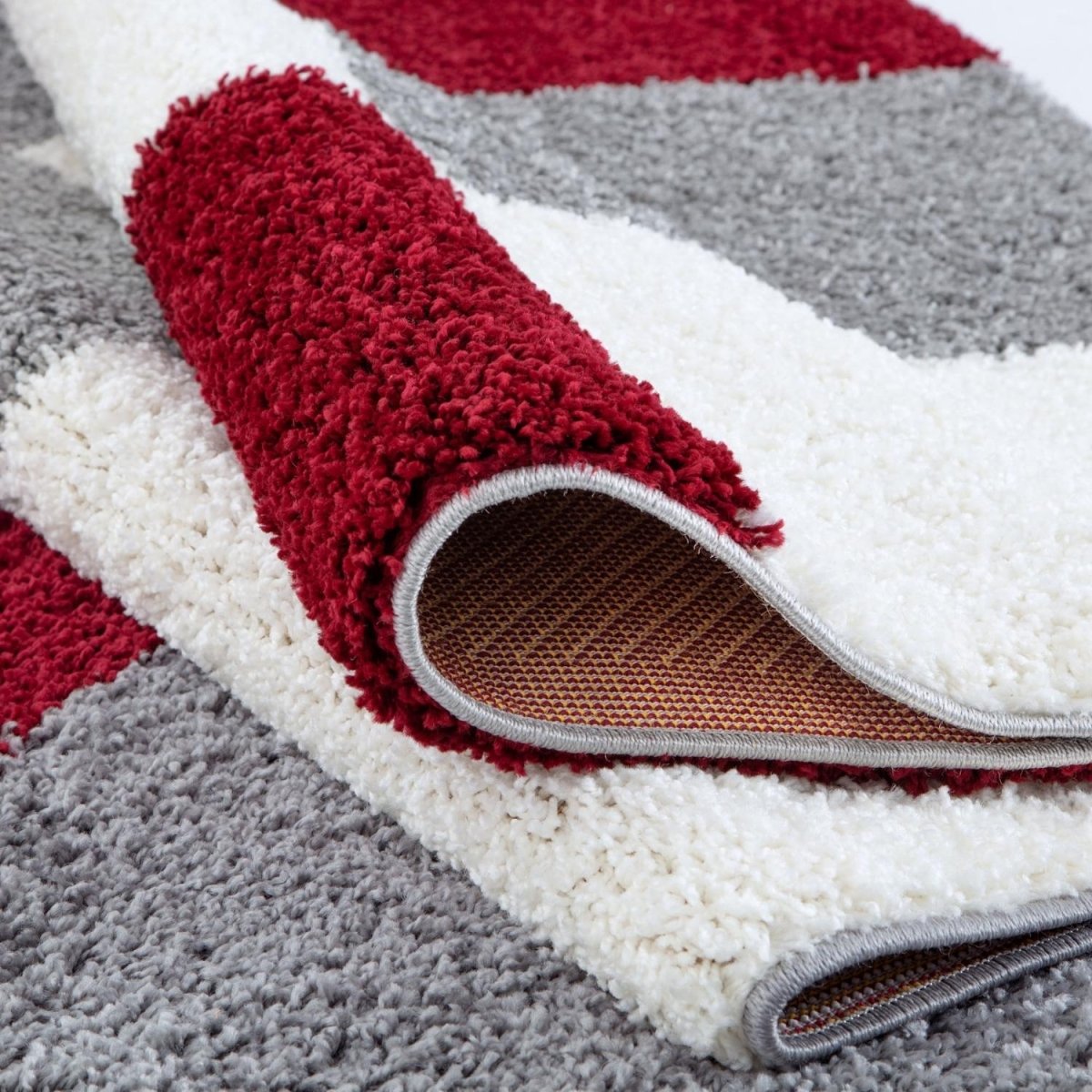 Myshaggy Geometric Red Rug - Joe’s Haven