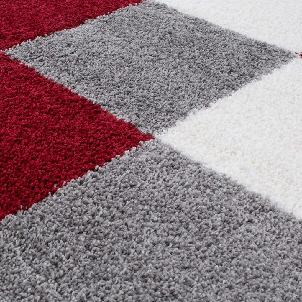 Myshaggy Geometric Red Rug - Joe’s Haven