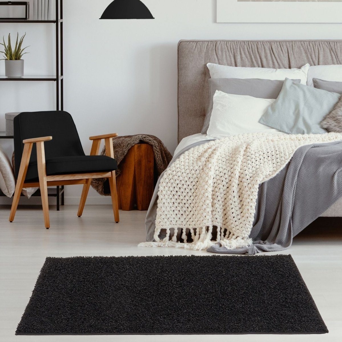 Myshaggy Solid Black Rug - Joe’s Haven