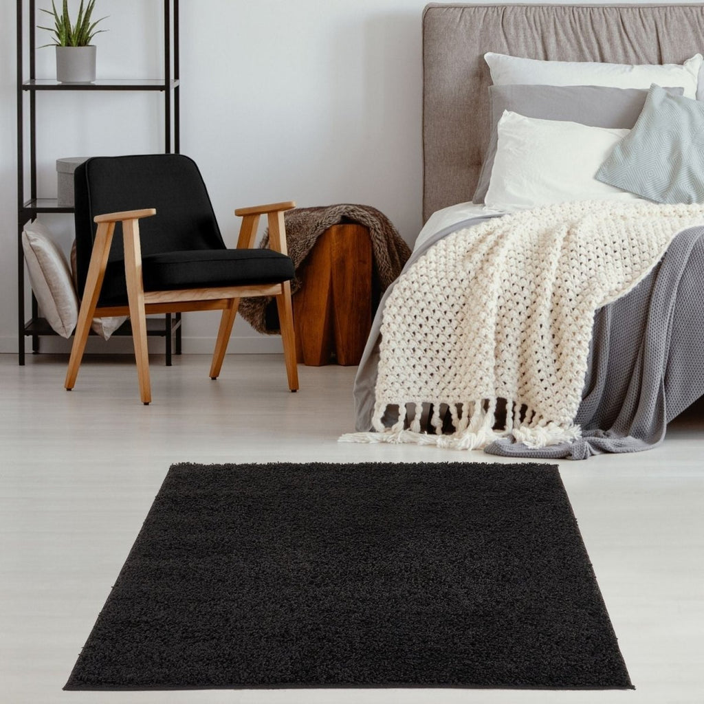 Myshaggy Solid Black Rug - Joe’s Haven