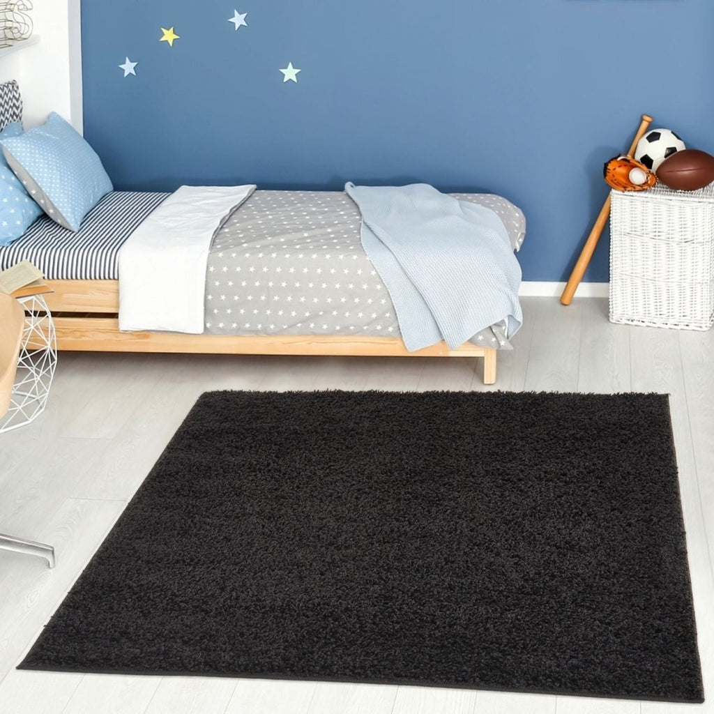 Myshaggy Solid Black Rug - Joe’s Haven