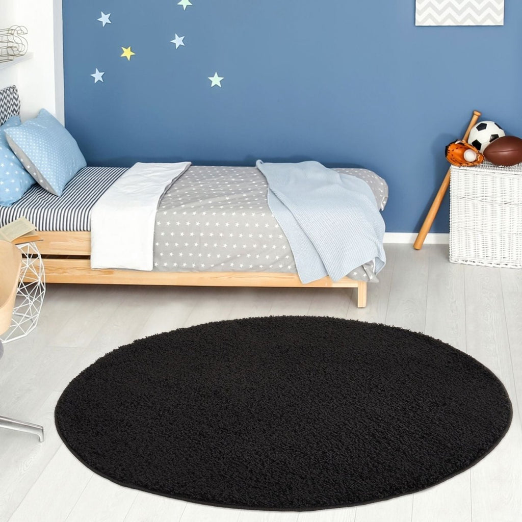 Myshaggy Solid Black Rug - Joe’s Haven
