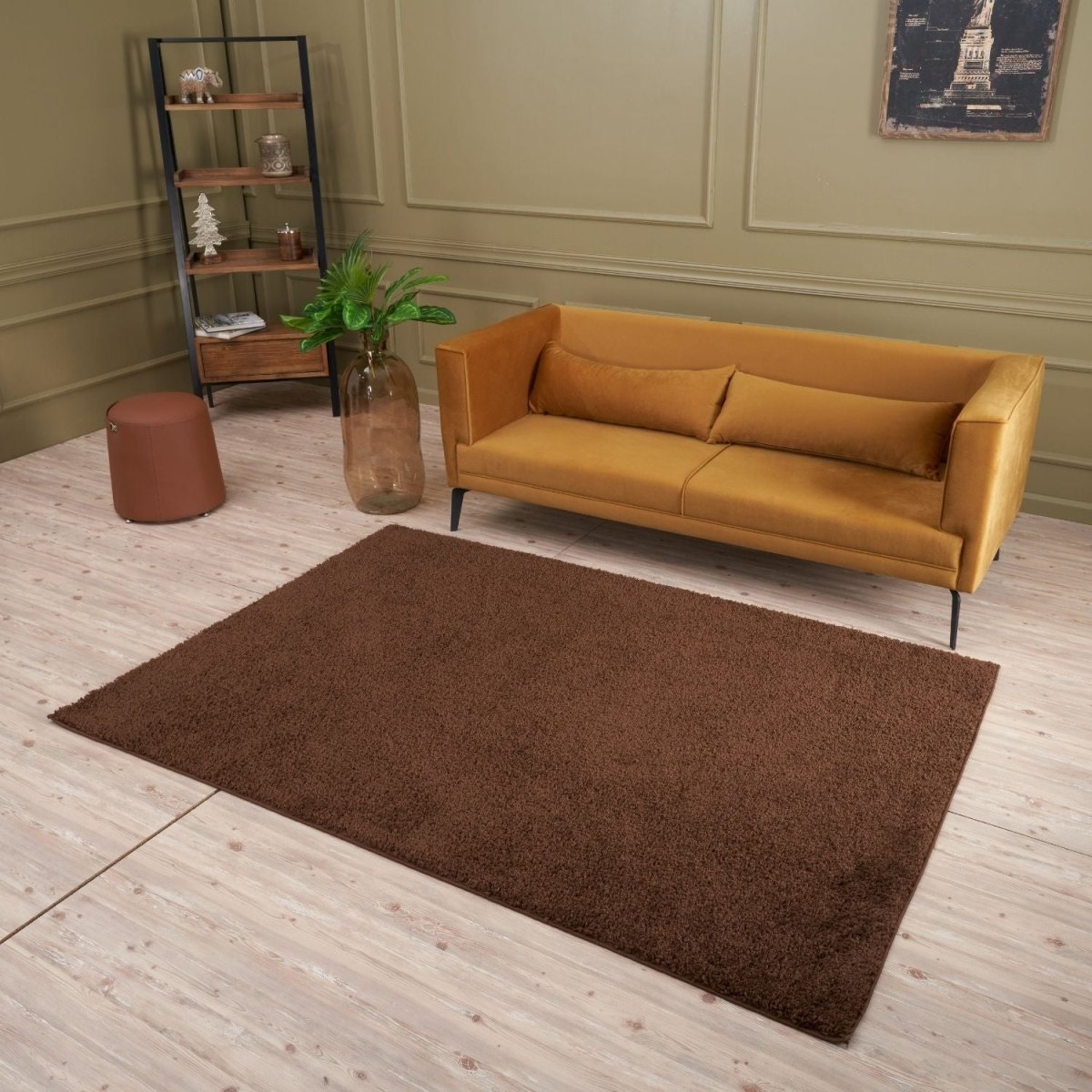 Myshaggy Solid Brown Rug - Joe’s Haven