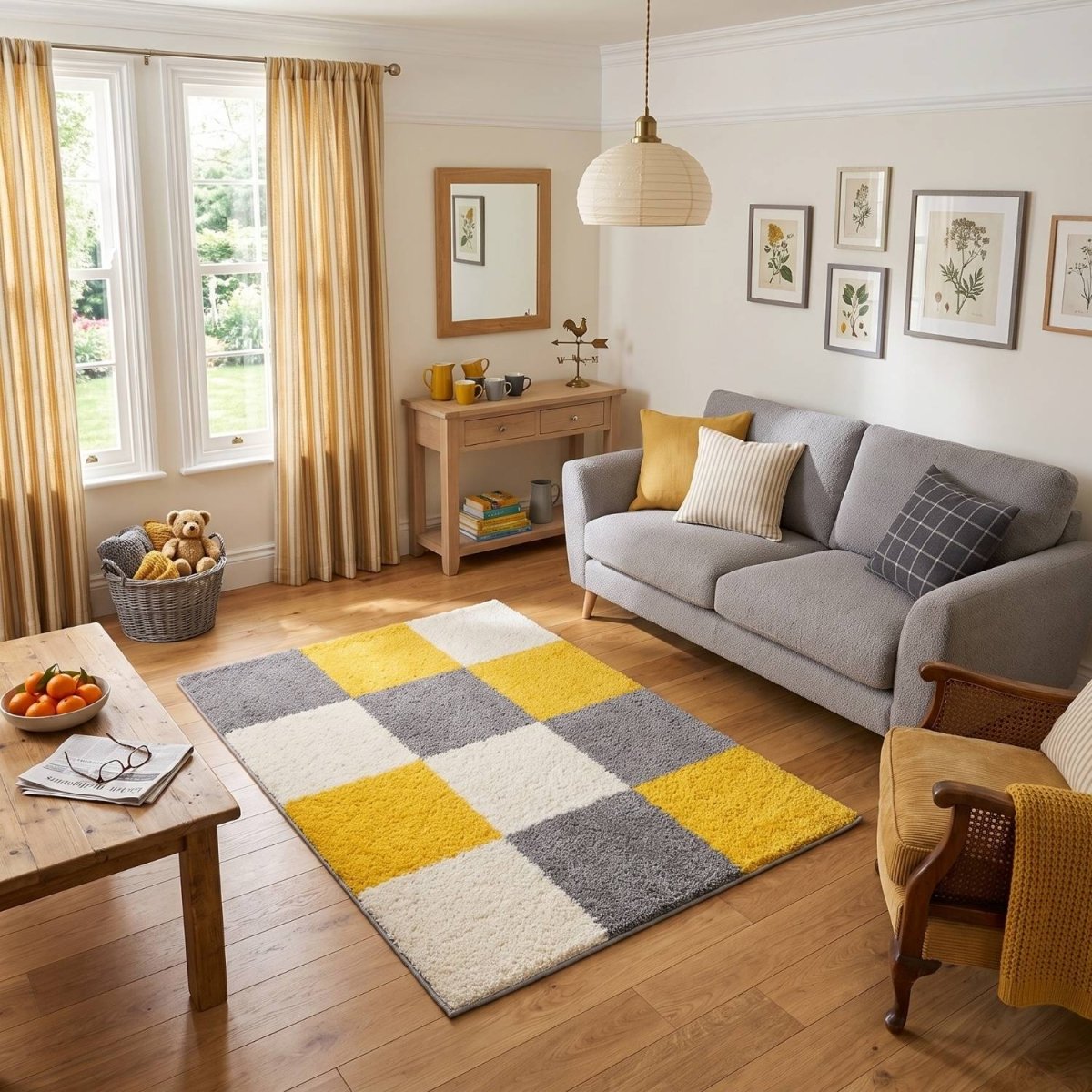 Myshaggy Geometric Yellow Rug - Joe’s Haven