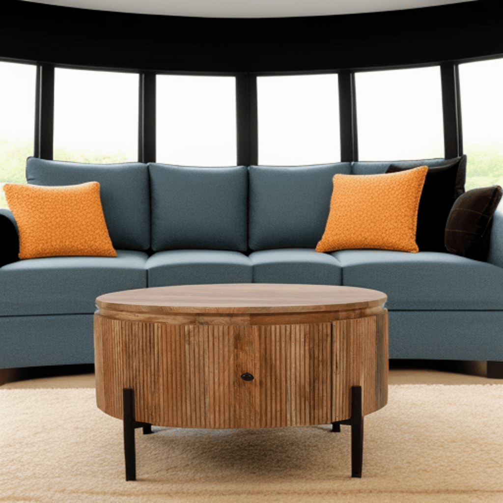 York Natural Solid Wood Coffee Table With Metal Legs - Joe’s Haven