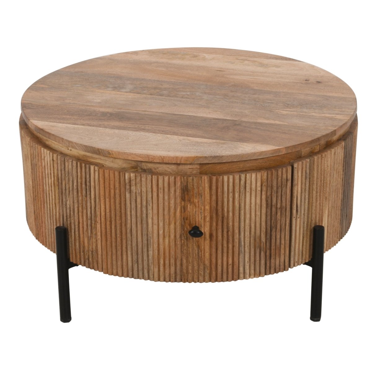 York Natural Solid Wood Coffee Table With Metal Legs - Joe’s Haven