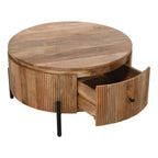 York Natural Solid Wood Coffee Table With Metal Legs - Joe’s Haven