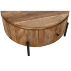 York Natural Solid Wood Coffee Table With Metal Legs - Joe’s Haven