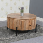 York Natural Solid Wood Coffee Table With Metal Legs - Joe’s Haven
