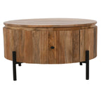 York Natural Solid Wood Coffee Table With Metal Legs - Joe’s Haven