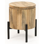 York Solid Wood Bedside Table with Metal Legs - Joe’s Haven