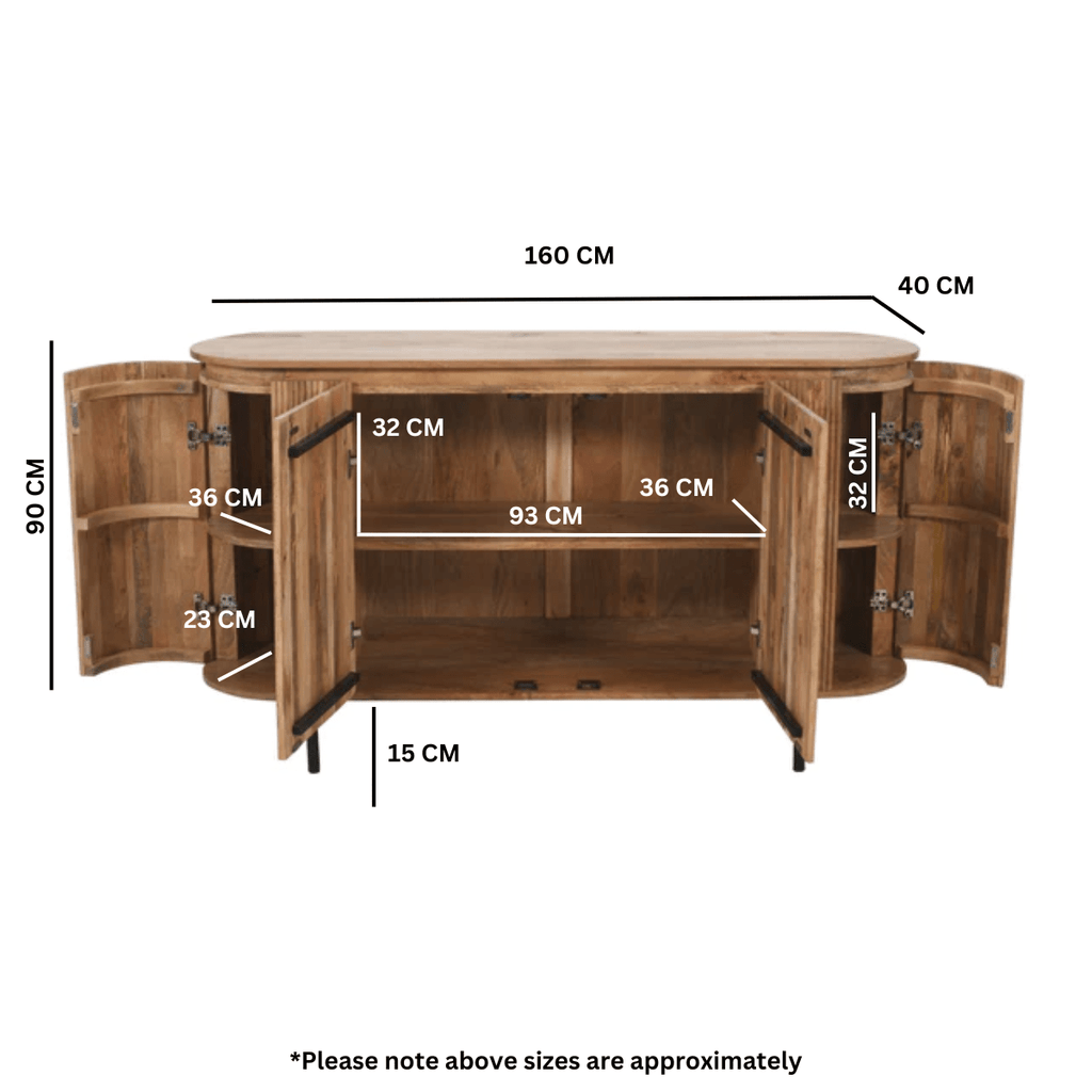 York Solid Wood Sideboard With Metal Legs - Joe’s Haven