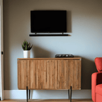 York Solid Wood Sideboard With Metal Legs - Joe’s Haven
