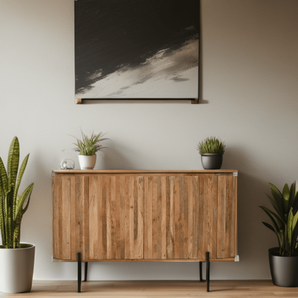 York Solid Wood Sideboard With Metal Legs - Joe’s Haven
