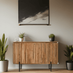 York Solid Wood Sideboard With Metal Legs - Joe’s Haven