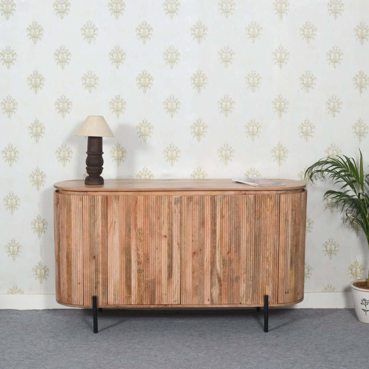 York Solid Wood Sideboard With Metal Legs - Joe’s Haven