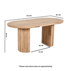York Wooden Dining Table 170Cm - Joe’s Haven
