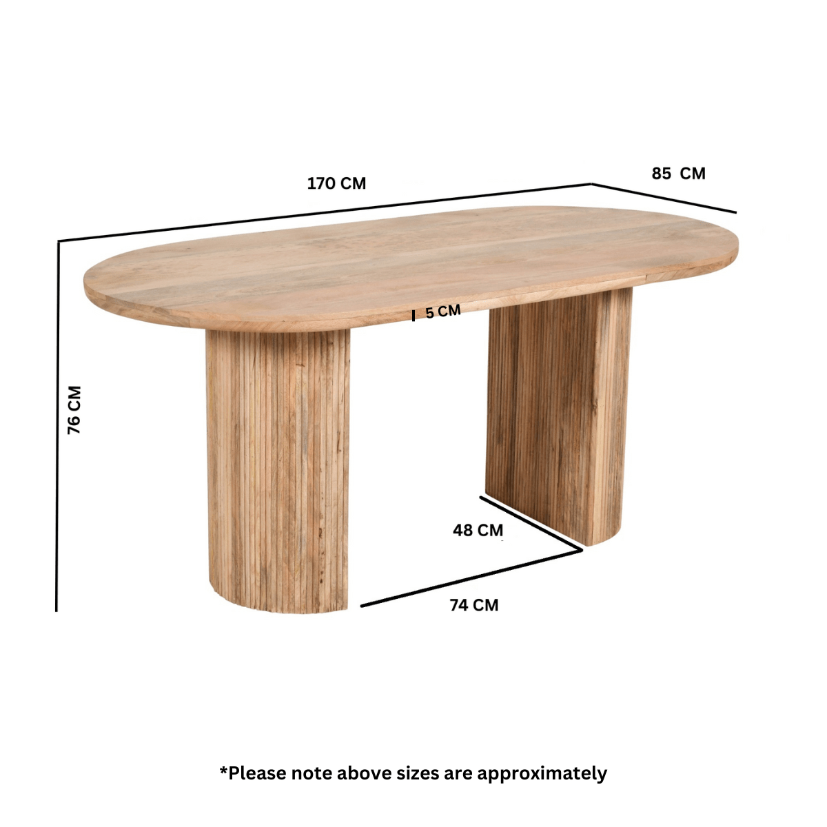 York Wooden Dining Table 170Cm - Joe’s Haven