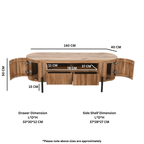 York Natural Solid Wood Tv Cabinet With Metal Legs - Joe’s Haven