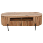 York Natural Solid Wood Tv Cabinet With Metal Legs - Joe’s Haven