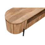 York Natural Solid Wood Tv Cabinet With Metal Legs - Joe’s Haven