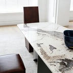 Nala Dining Table With Black Legs, Sintered Stone - Joe’s Haven