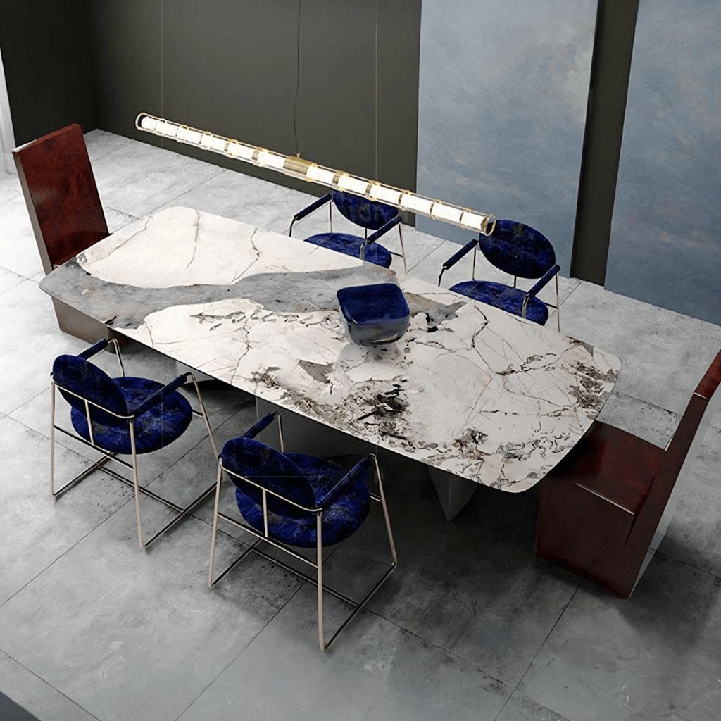 Nala Dining Table With Black Legs, Sintered Stone - Joe’s Haven