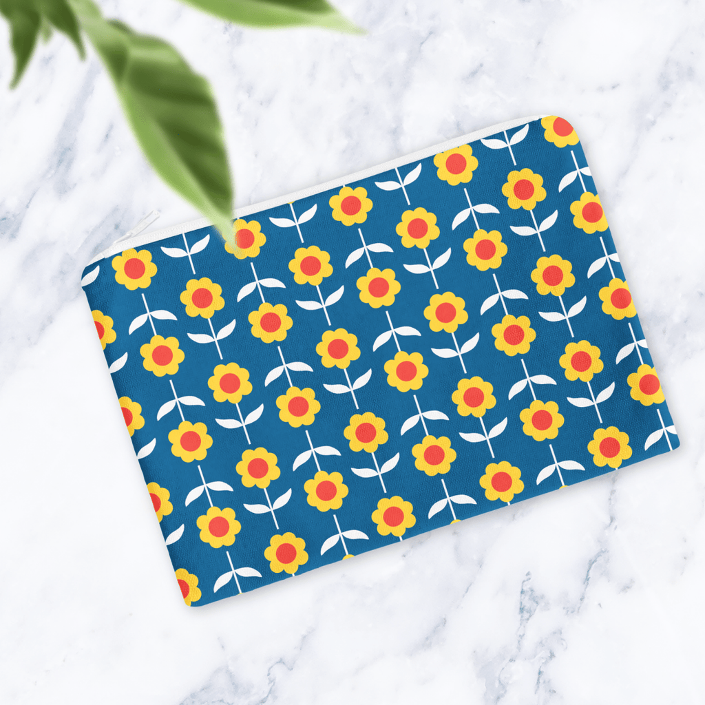Navy Blue Retro Make Up Bag - Joe’s Haven