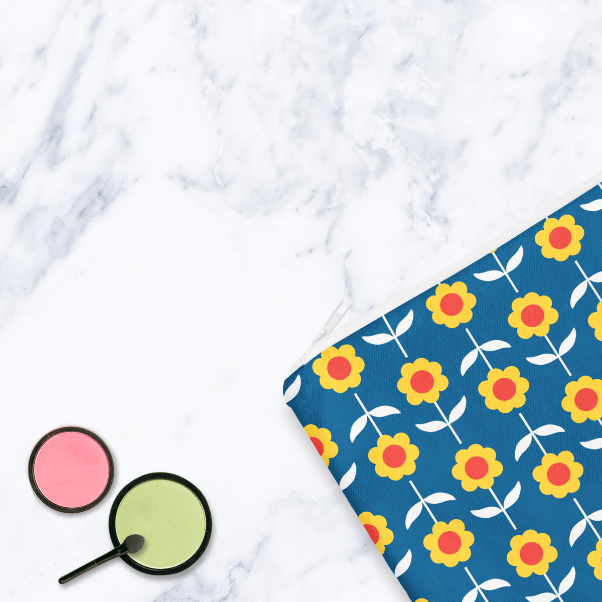 Navy Blue Retro Make Up Bag - Joe’s Haven