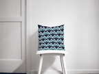 Blue Geometric Arches Design Cushion, Throw Pillow - Joe’s Haven