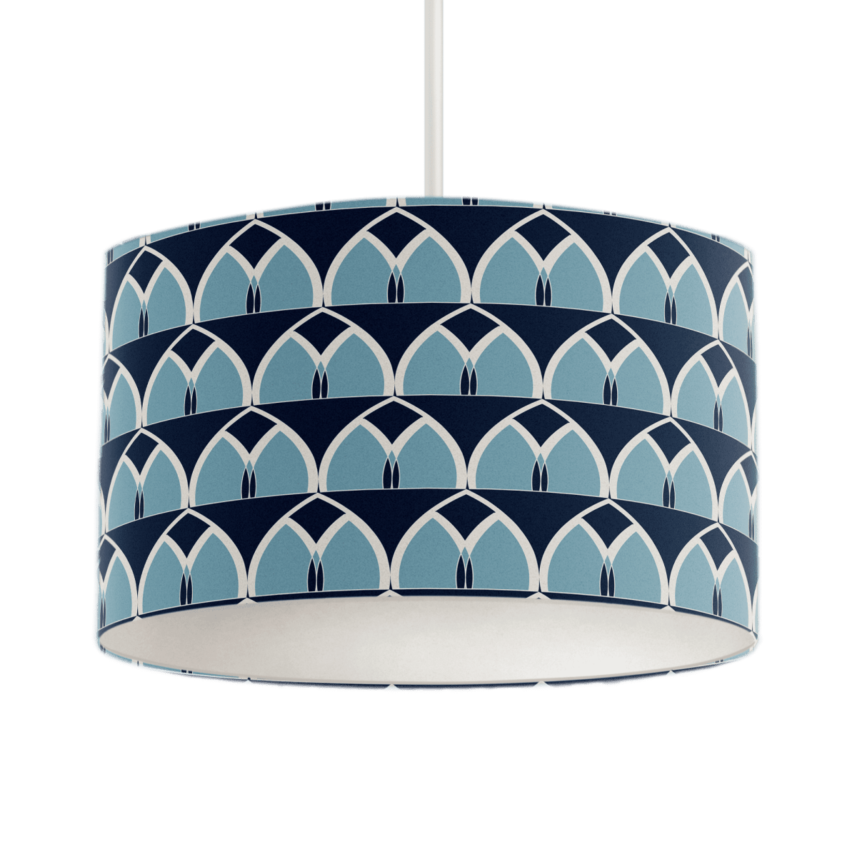 Blue Geometric Arches Design Lampshade, Ceiling or Table Lamp Shade - Joe’s Haven