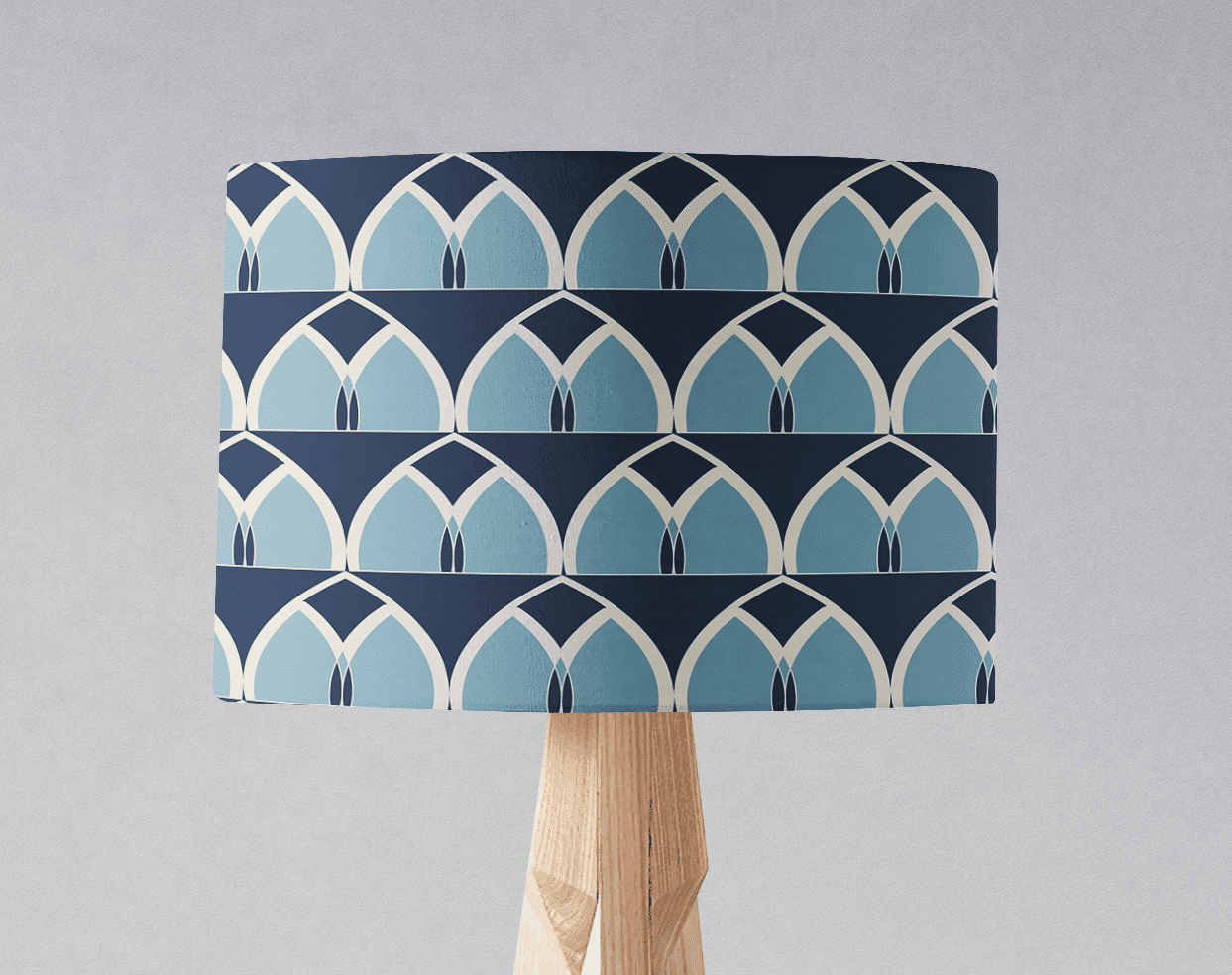 Blue Geometric Arches Design Lampshade, Ceiling or Table Lamp Shade - Joe’s Haven