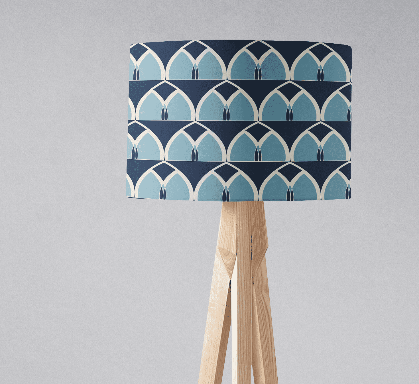 Blue Geometric Arches Design Lampshade, Ceiling or Table Lamp Shade - Joe’s Haven