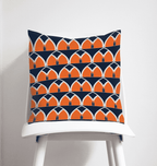 Navy Blue and Orange Retro Geometric Arches Design Cushion, Throw Pillow - Joe’s Haven