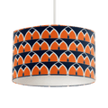 Navy Blue and Orange Retro Geometric Design Lampshade, Ceiling or Table Lamp Shade - Joe’s Haven