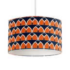 Navy Blue and Orange Retro Geometric Design Lampshade, Ceiling or Table Lamp Shade - Joe’s Haven