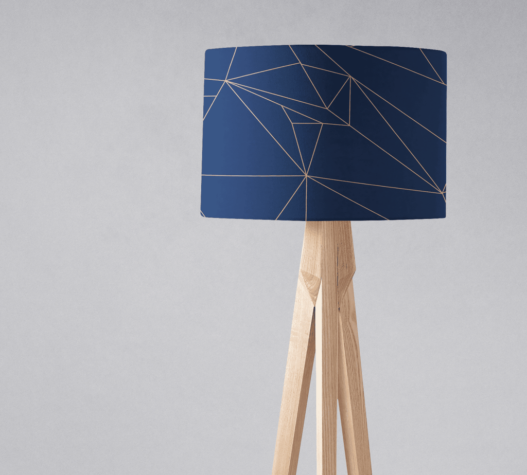 Navy Blue and Rose Gold Lines Lampshade - Joe’s Haven