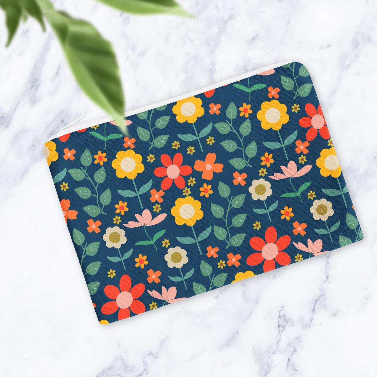 Navy Floral Make Up Bag - Joe’s Haven