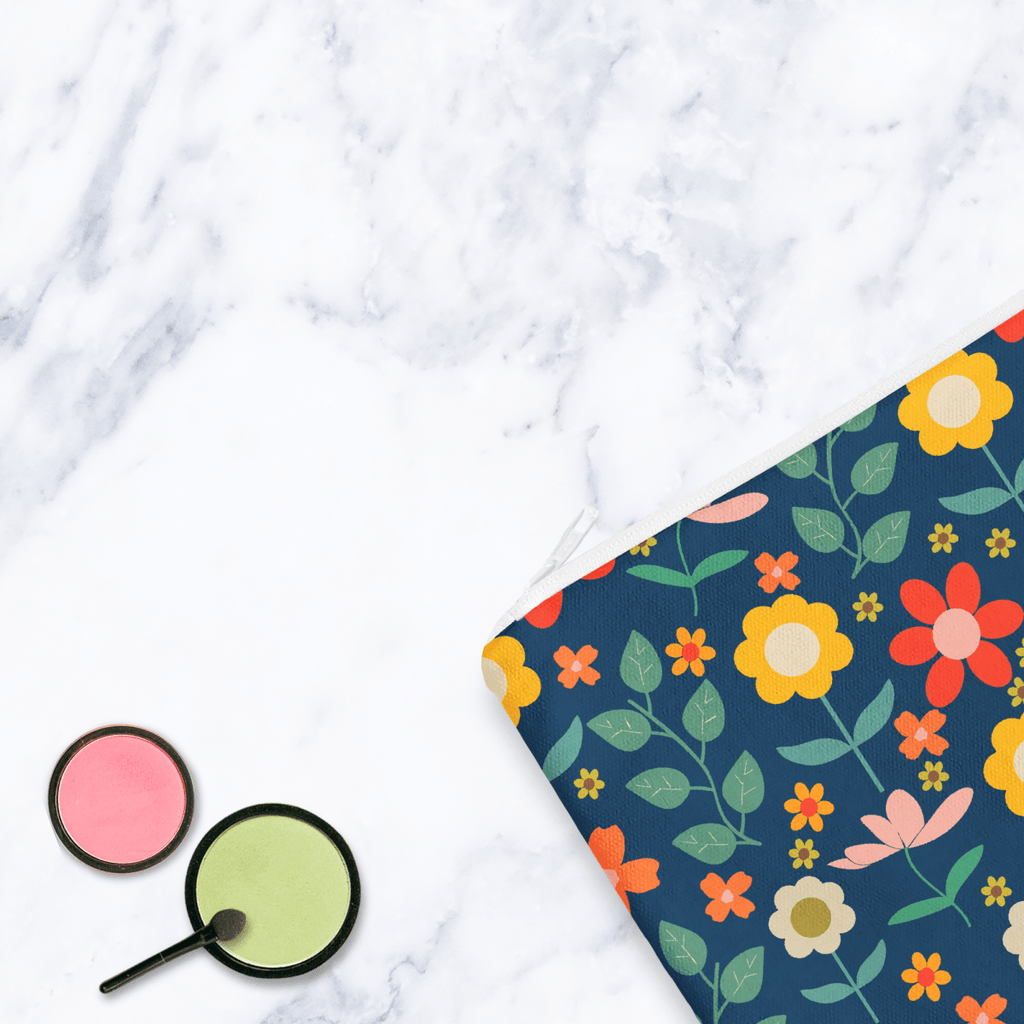 Navy Floral Make Up Bag - Joe’s Haven
